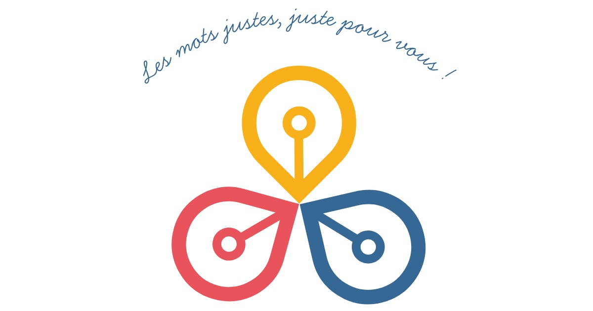 Slogan : Les mots justes pour vous avec un triskel stylisé